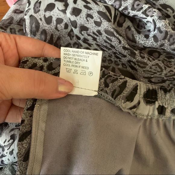 Unbranded grey animal print flown midi skirt - Picture 7 of 7